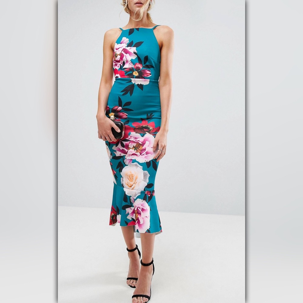 Spring/Easter Open Back Floral Midi Dress - Picture 4 of 5